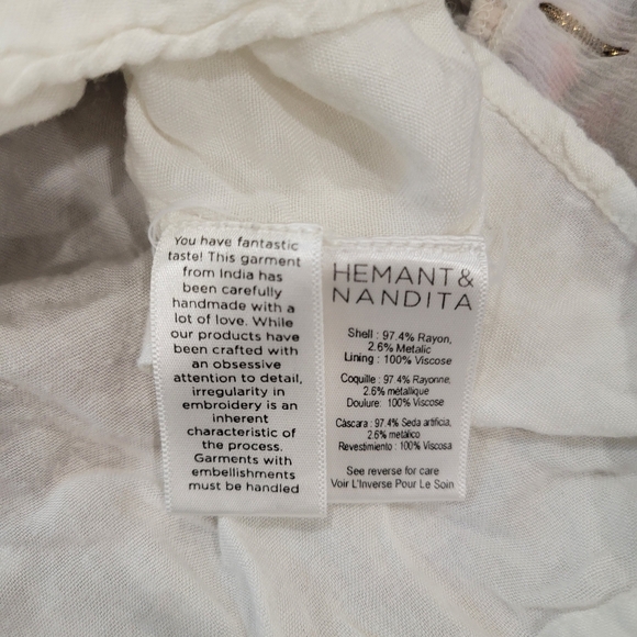 HEMANT & NANDITA Mini Purple Ruffle Dress Size Small - Picture 3 of 11